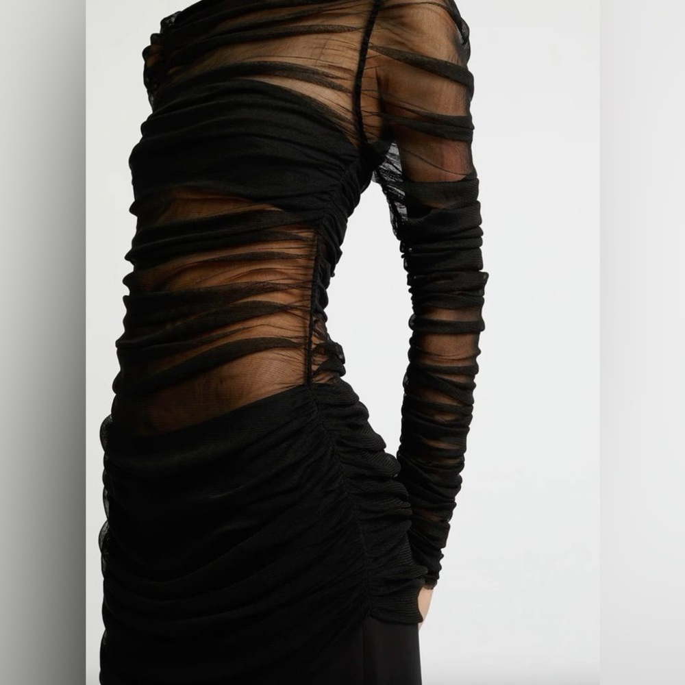 Christopher Esber Black Semblance Tulle Overlay Dress-NWOT